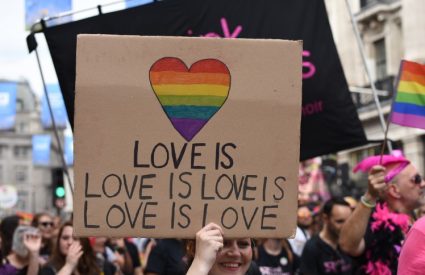 love is love lgbtq pride sign
