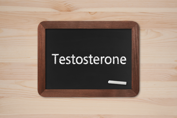 testosterone written on a chalkboard
